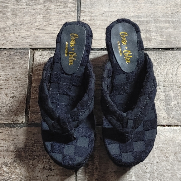 Chase + Chloe Wedge Thong Sandals Size 7.5 - Picture 1 of 11